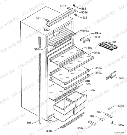 Взрыв-схема холодильника Aeg Electrolux SD91440-4I - Схема узла Housing 001